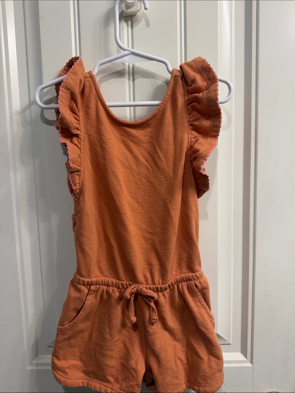Cat and Jack Orange Ruffle-Sleeve Romper